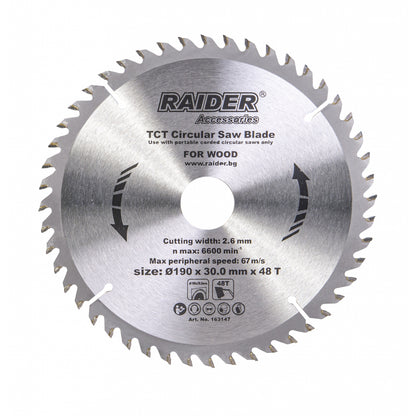 Raider Accessories Disc circular pentru lemn 190х48Тх30mm