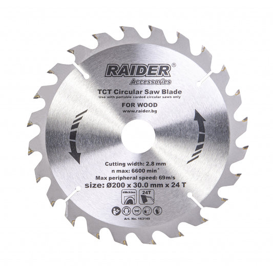 Raider Accessories Disc circular pentru lemn 200х24Тх30mm