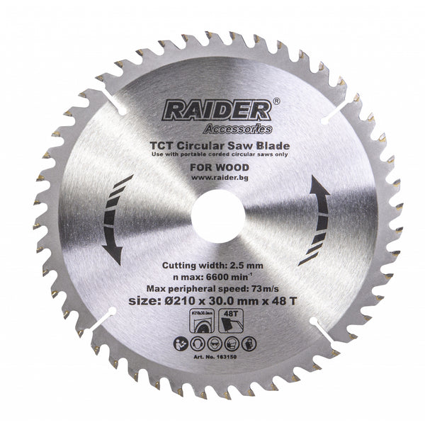 Disc circular pentru lemn 210х48Тх30mm compatibil Raider R20