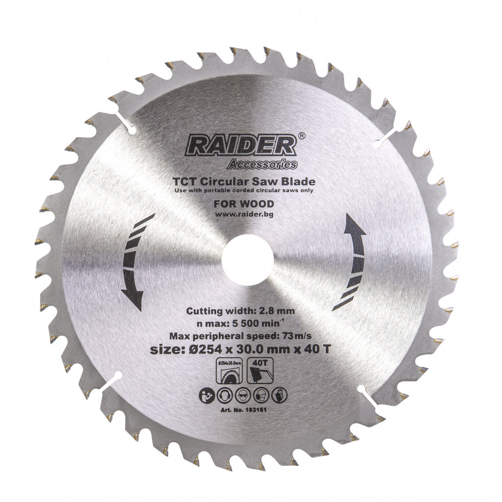 Raider Accessories Disc circular pentru lemn 254х40Тх30mm