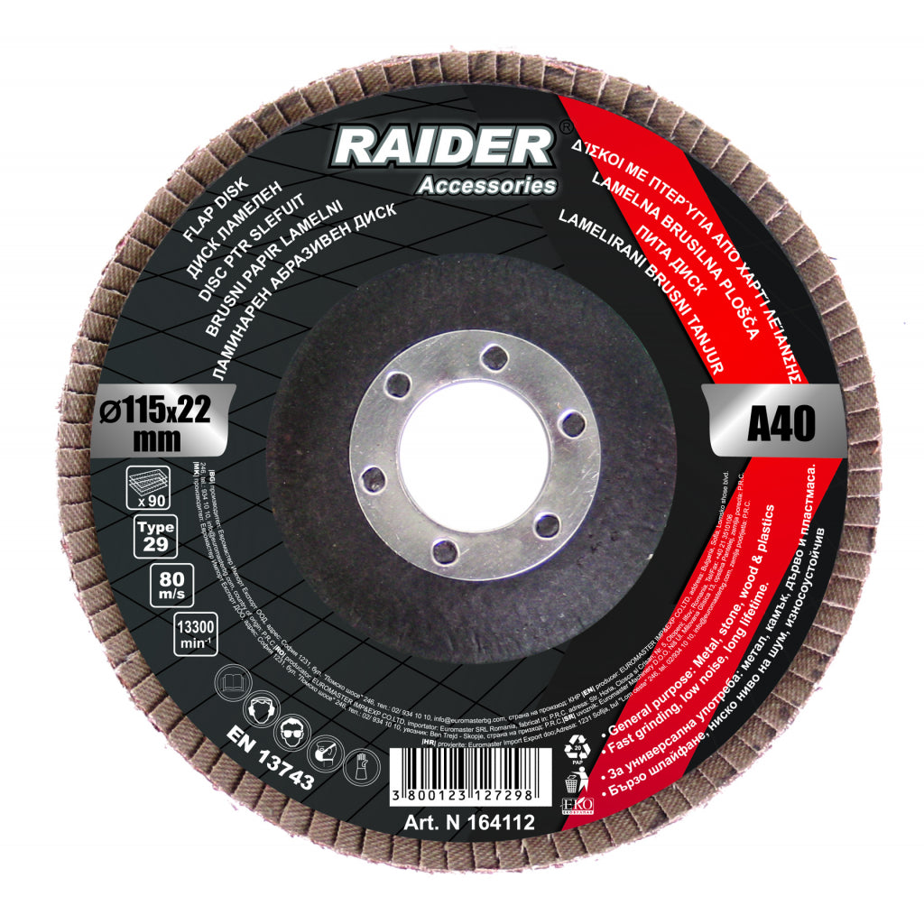 Raider Accessories Disc circular cu lamele smirghel ø115mm А100