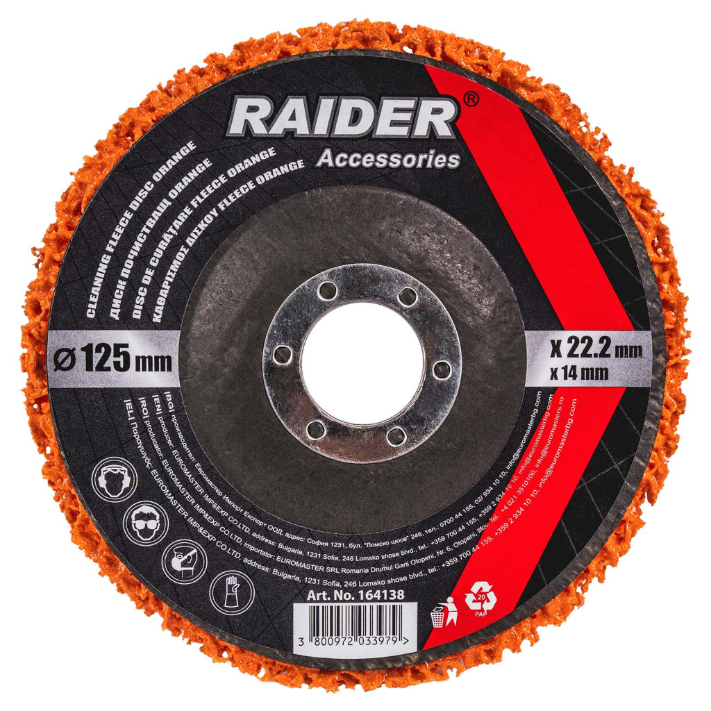 Raider Accessories Disc curatare vopsea ø125mm x 14mm portocaliu