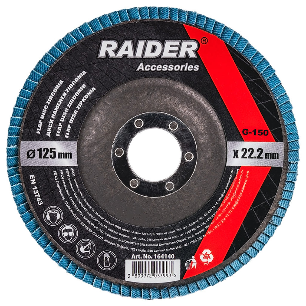 Raider Accessories Disc circular cu lamele smirghel zirconiu ø125mm G150