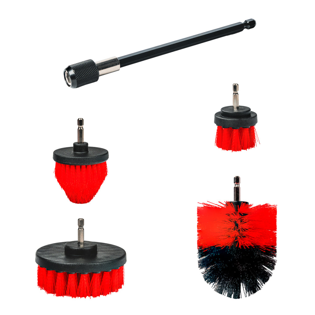 Raider Accessories Set 5 perii plastic Ø50 Ø64 Ø90 Ø100mm 150mm HEX 1/4"