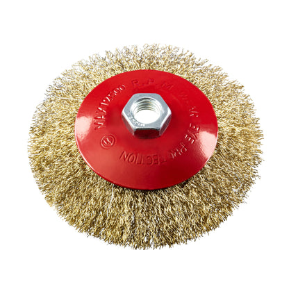 Raider Accessories Perie conica din sarma alamita ø125mm polizor unghiular