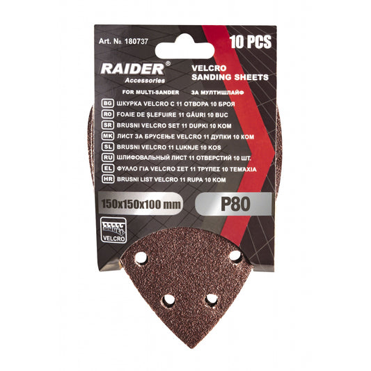 Raider Accessories Set 10 coli smirghel perforat Velcro Delta 150x100mm P80