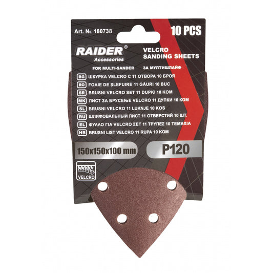 Raider Accessories Set 10 coli smirghel perforat Velcro Delta 150x100mm P120