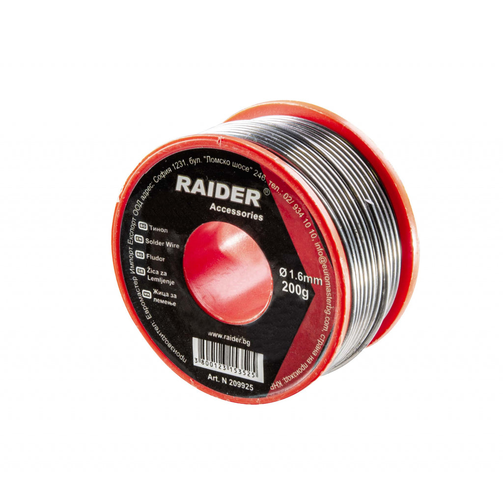 Raider Accessories Fludor ø1.6mm 200g 60%Sn 40%Pb