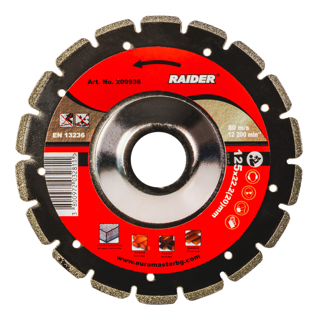 Raider Accessories Disc diamantat segmentat 125x22.2mm slefuire fina