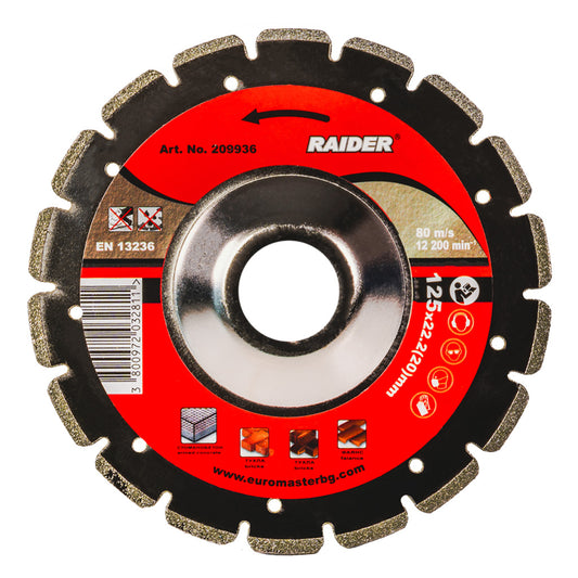 Raider Accessories Disc diamantat segmentat 125x22.2mm slefuire fina