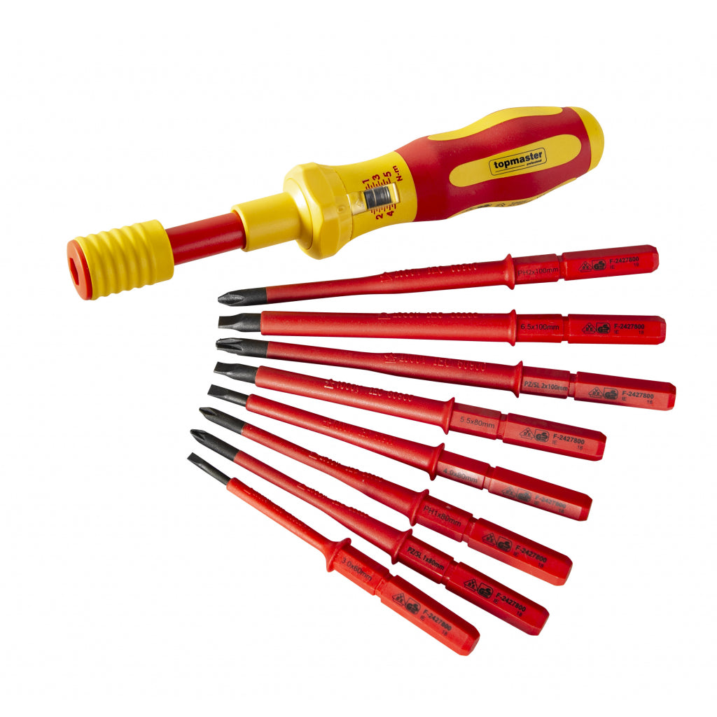 Top Master Pro Set 9 surubelnite izolate dinamometrice 1000V VDE SVCM TMP