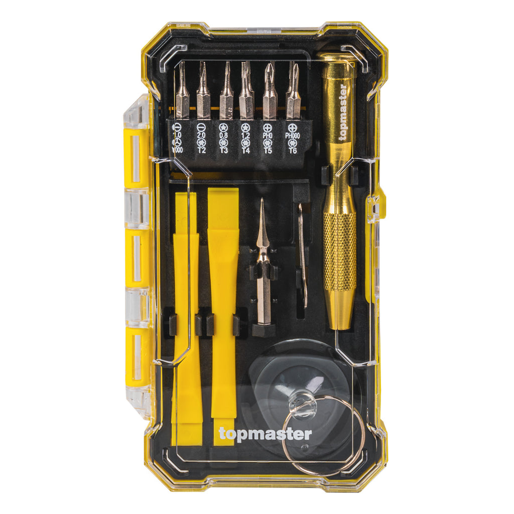 Top Master Pro Set 19 piese surubelnita precizie cu biti magnetici ¼" TMP