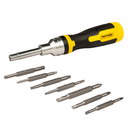 Top Master Pro Set 17 piese surubelnita cu clichet 75mm si biti TMP