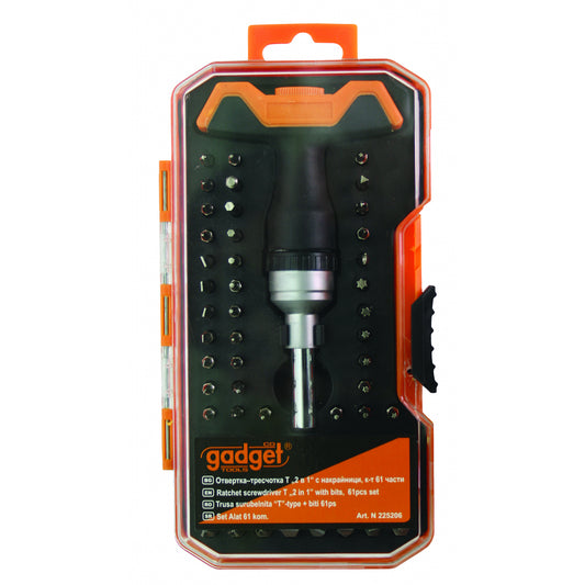 Gadget Set 61 piese surubelnita T cu clichet cu biti GD