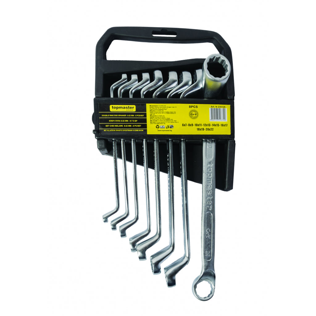 Top Master Pro Set 8 chei inelare cu cot 6x22mm CRV PRESS TMP