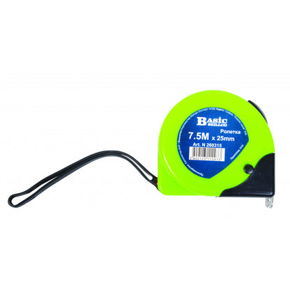 Basic Ruleta carcasa ABS dublu-stop 7.5m x25mm BS