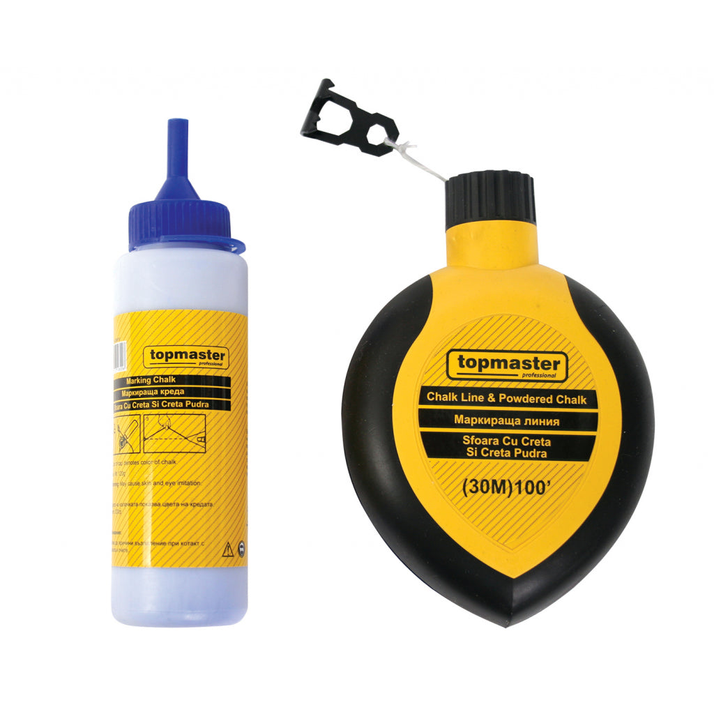 Top Master Pro Set ata 30m si creta colorata 120ml pentru trasat linii TMP