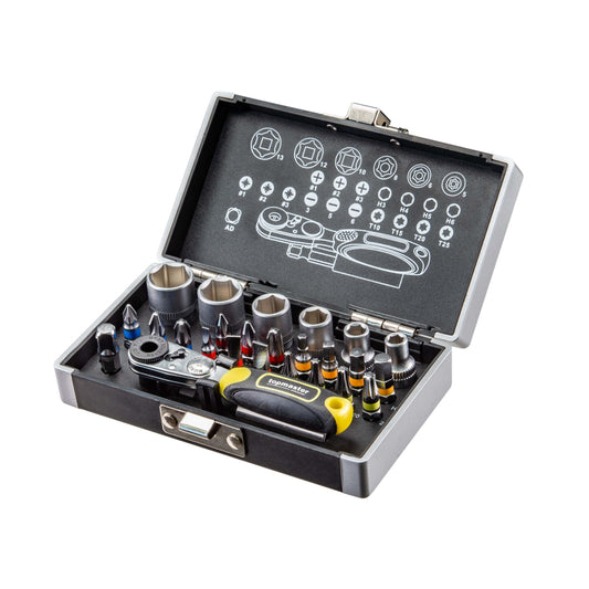 Top Master Pro Set 26 piese maner cu clichet si biti magnetici + tubulare ¼