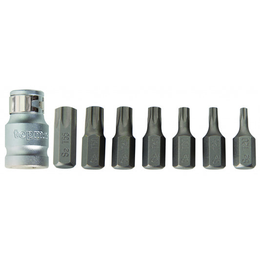 Top Master Pro Set 8 piese biti torx  ¼" 30mm Т20-Т55 cu adaptor clichet S2