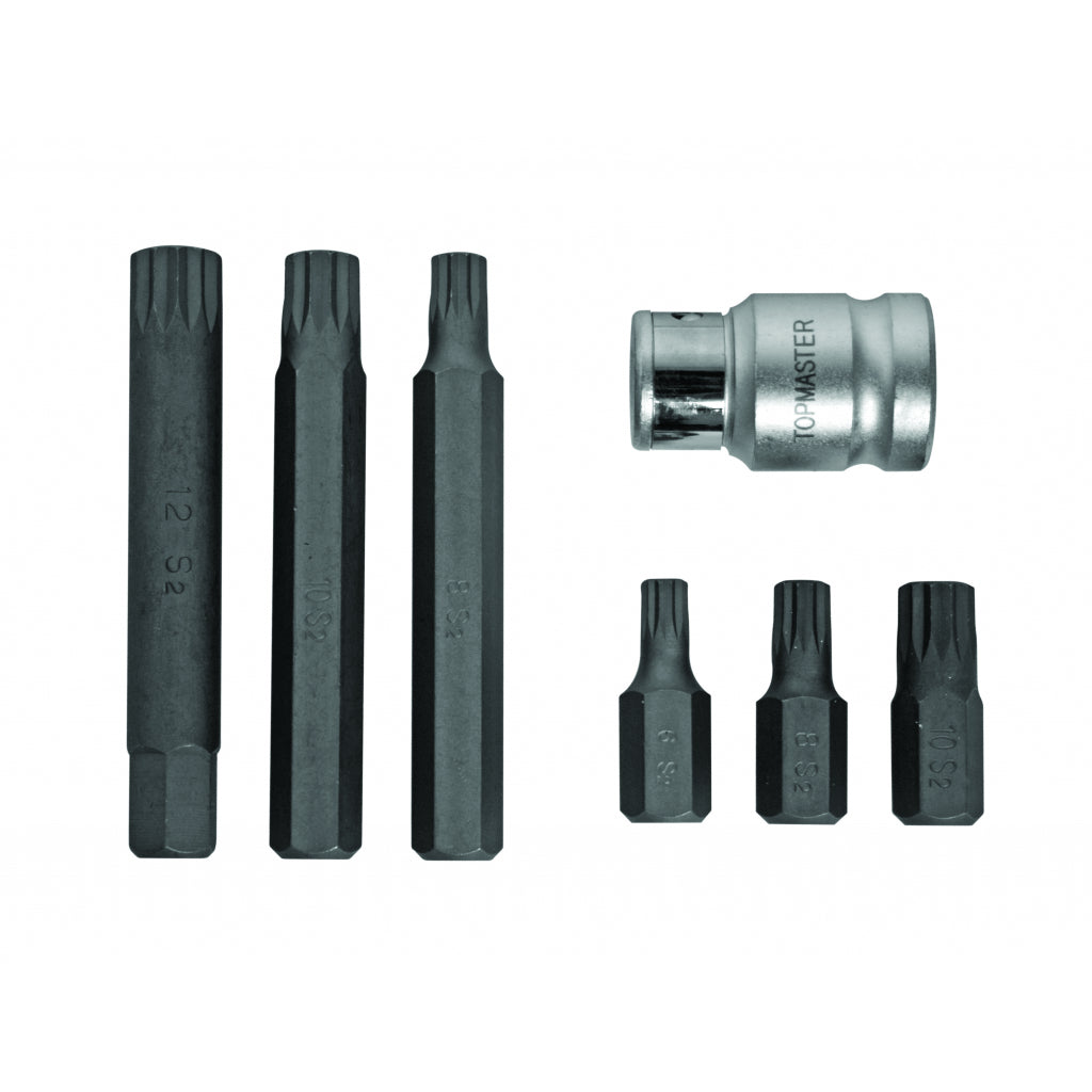 Top Master Pro Set 6 biti 25-75mm XZN М6-М12 cu adaptor clichet ½" TMP