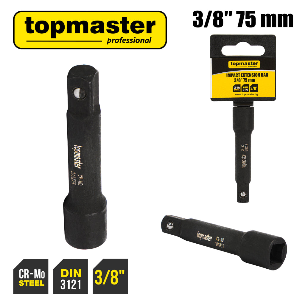 Top Master Pro Prelungitor de impact pentru tubulare 3/8" - 75mm TMP