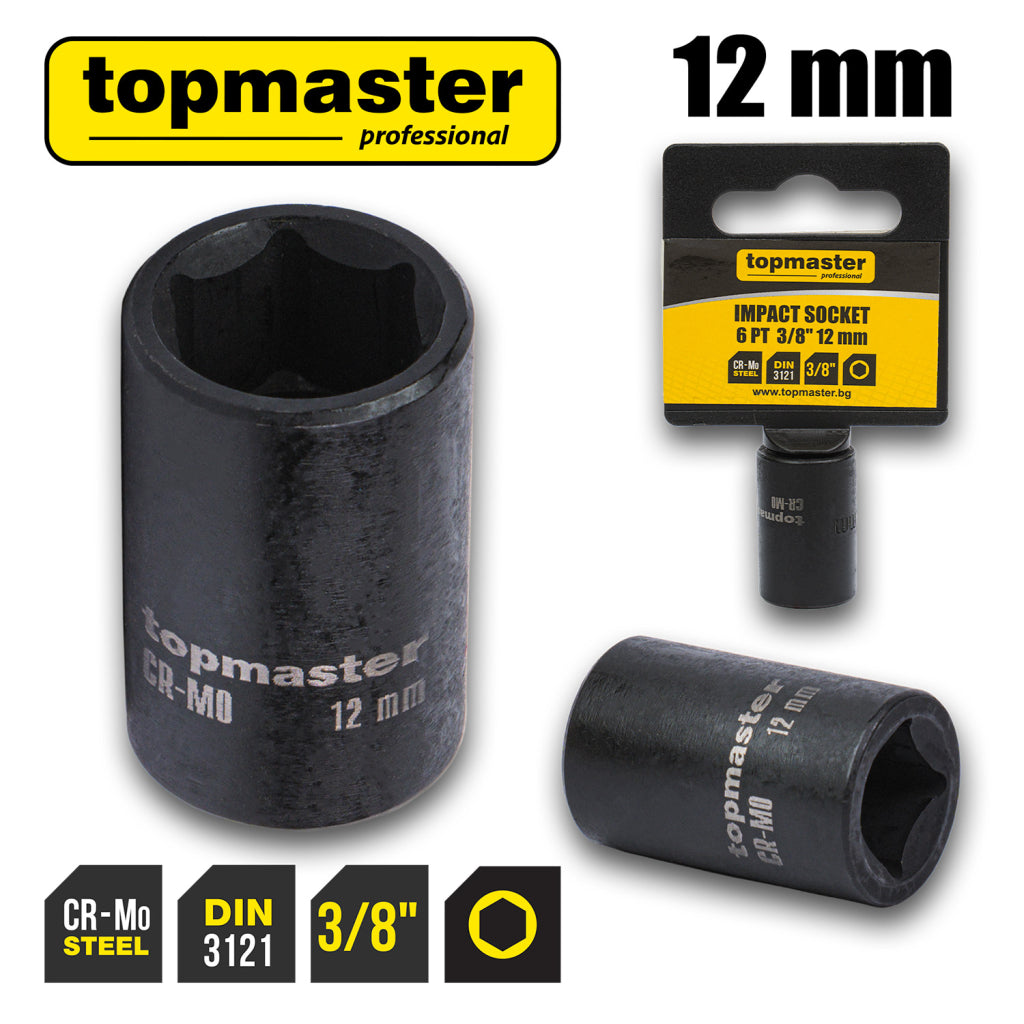 Top Master Pro Tubulara de impact ⅜" x 12mm TMP
