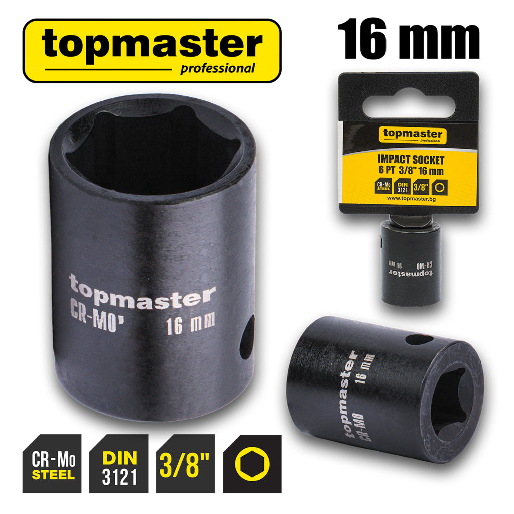 Top Master Pro Tubulara de impact ⅜" x 16mm TMP