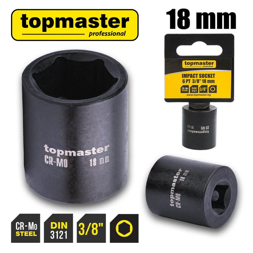 Top Master Pro Tubulara de impact ⅜" x 18mm TMP