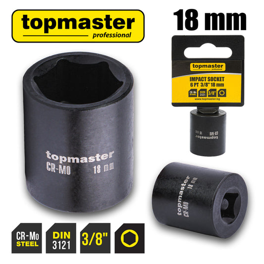 Top Master Pro Tubulara de impact ⅜" x 18mm TMP