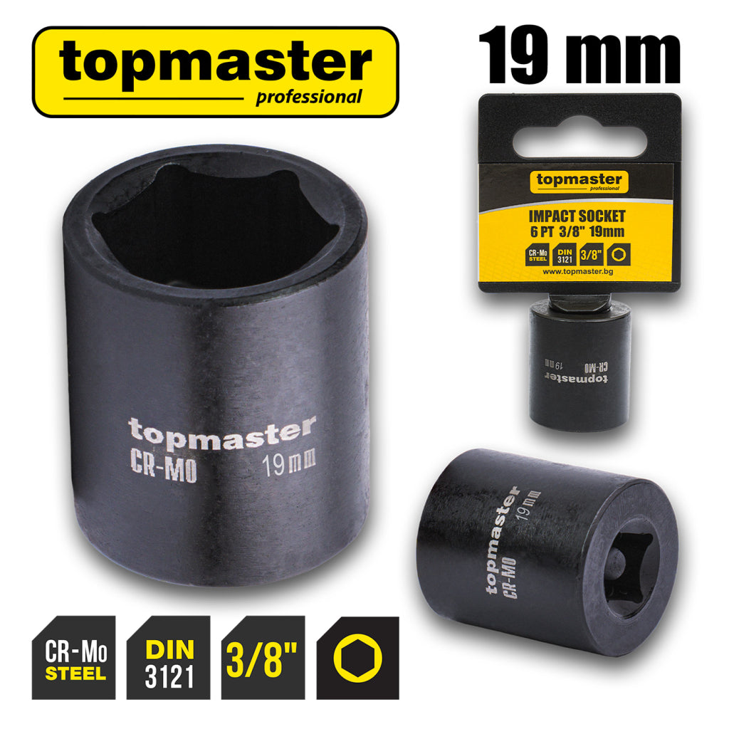 Top Master Pro Tubulara de impact ⅜" x 19mm TMP