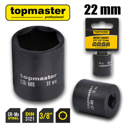 Top Master Pro Tubulara de impact ⅜" x 22mm TMP