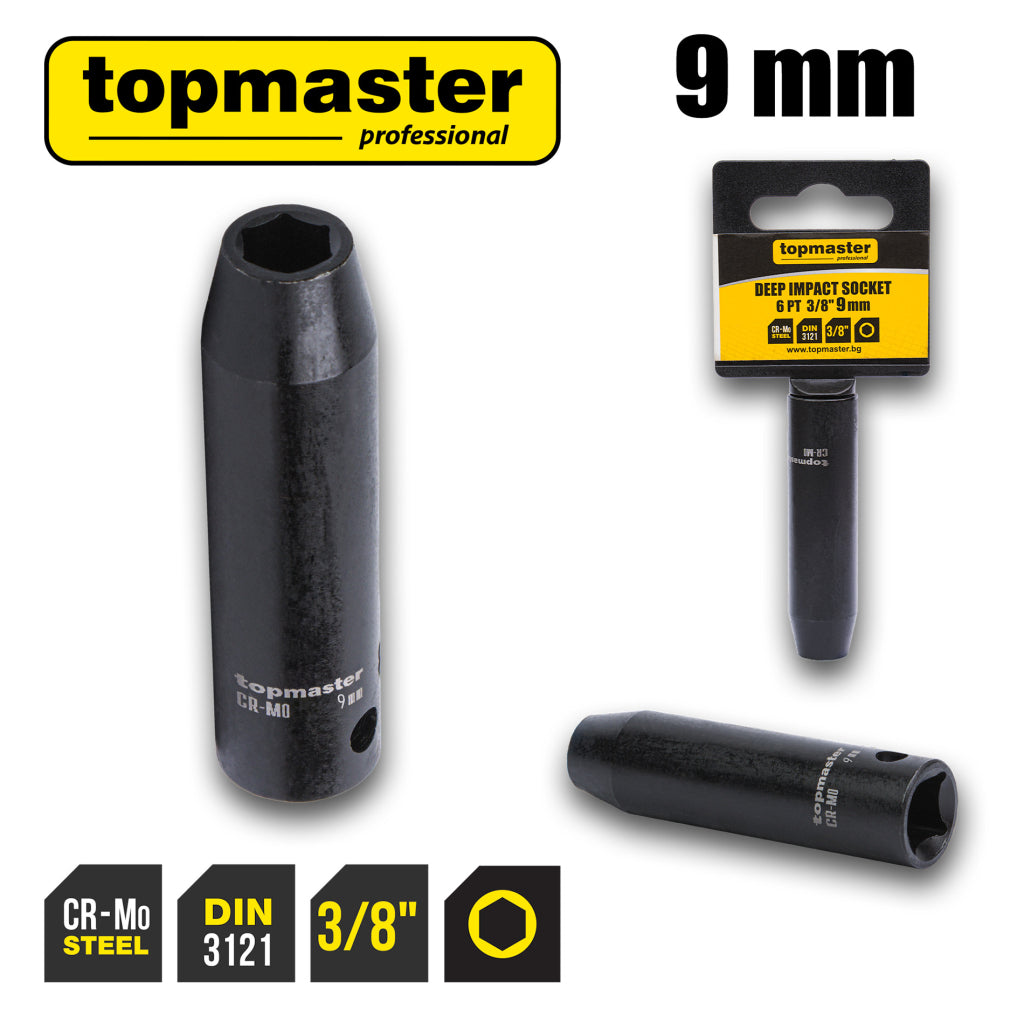 Top Master Pro Tubulara adanca de impact ⅜" x 9mm TMP