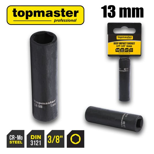 Top Master Pro Tubulara adanca de impact ⅜" x 13mm TMP