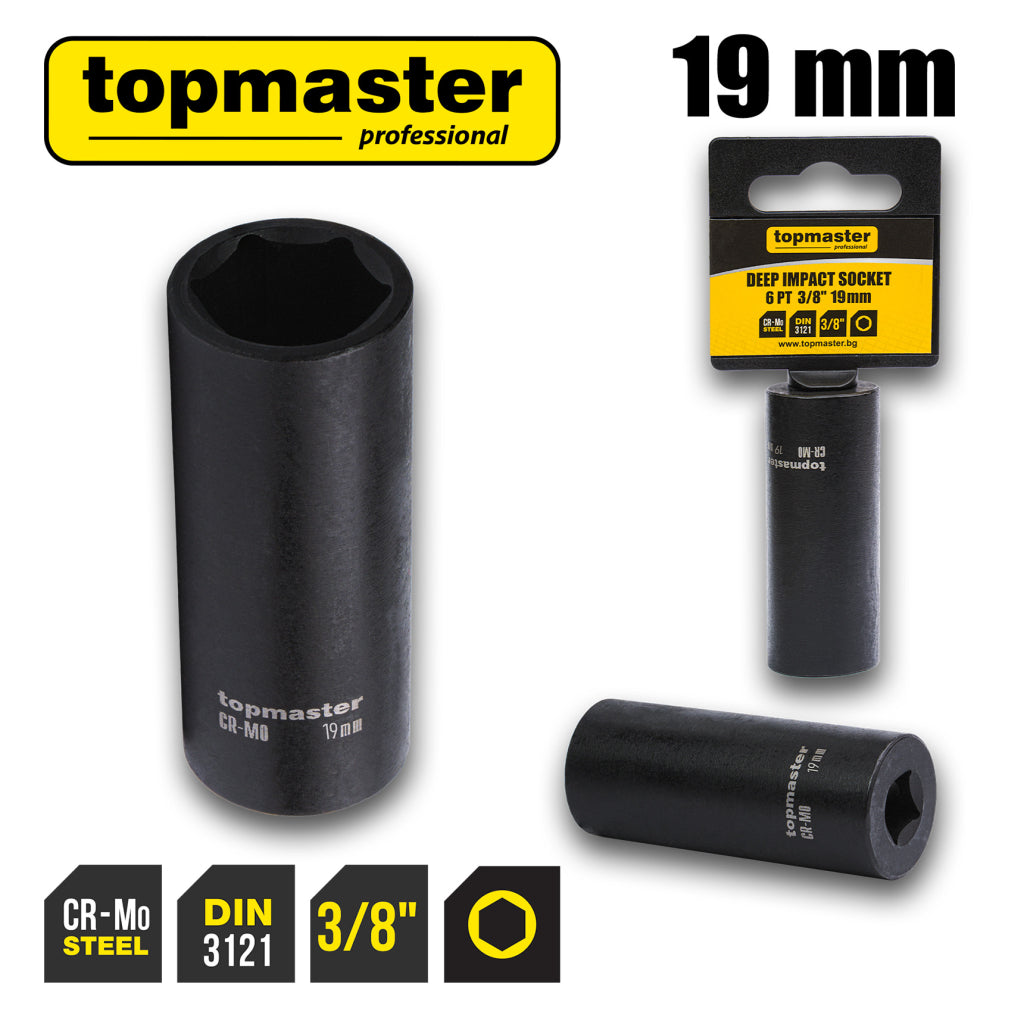 Top Master Pro Tubulara adanca de impact ⅜" x 19mm TMP