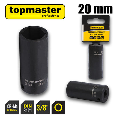 Top Master Pro Tubulara adanca de impact ⅜" x 20mm TMP