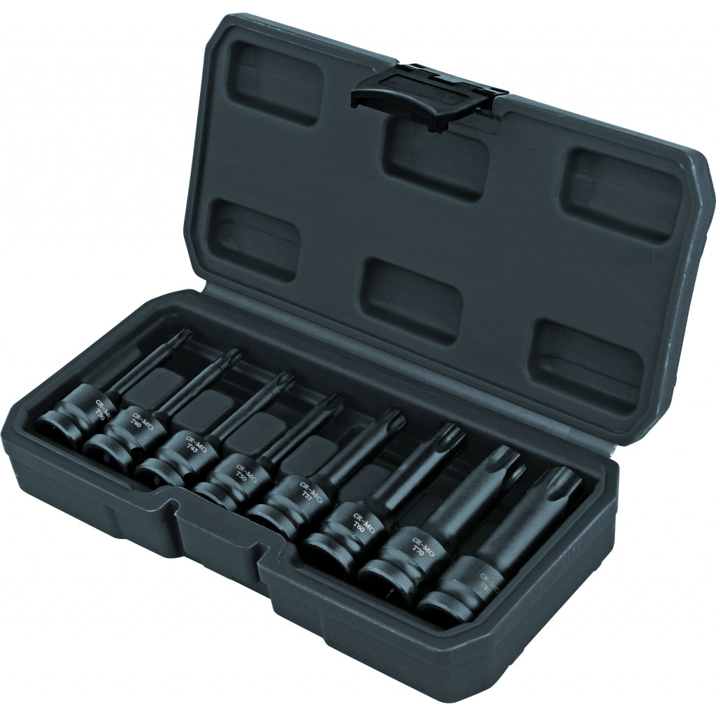 Top Master Pro Set 8 biti magnetici tubulara de impact 78mm T30-T80 CR-Mo