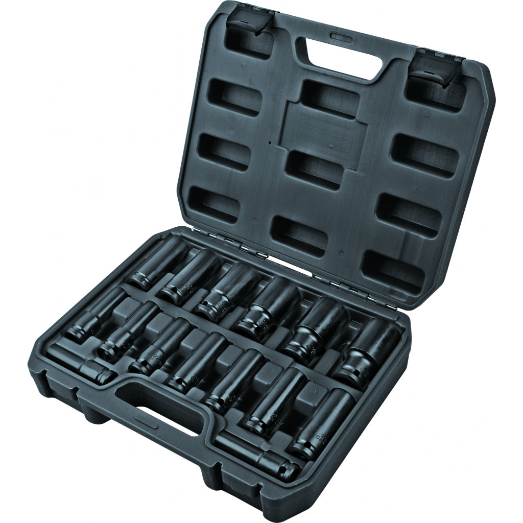 Top Master Pro Set 15 chei tubulare lungi de impact ½" 10-32mm TMP