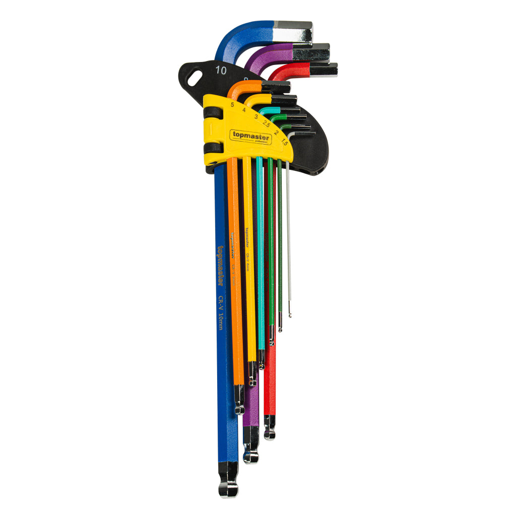 Top Master Pro Set 9 chei imbus HEX 1.5-10 80-207mm cu bila COLOR CRV TMP