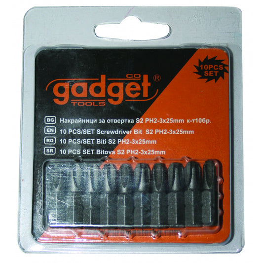 Gadget Set 10 biti ¼" 25mm PH3 S2 GD