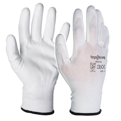 Top Strong Manusi de lucru PU M10 alb TMP