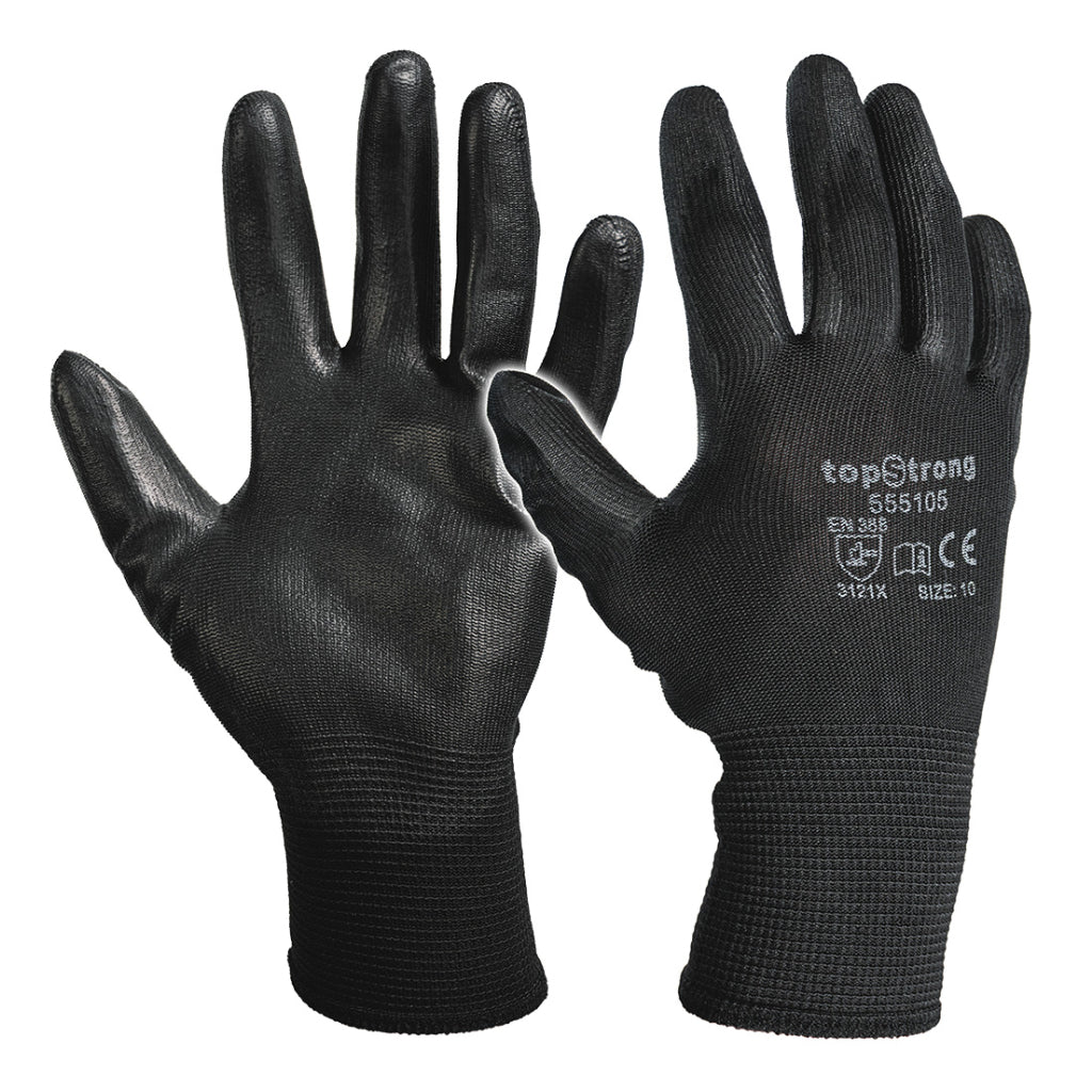 Top Strong Manusi de lucru PU M10 negru TMP