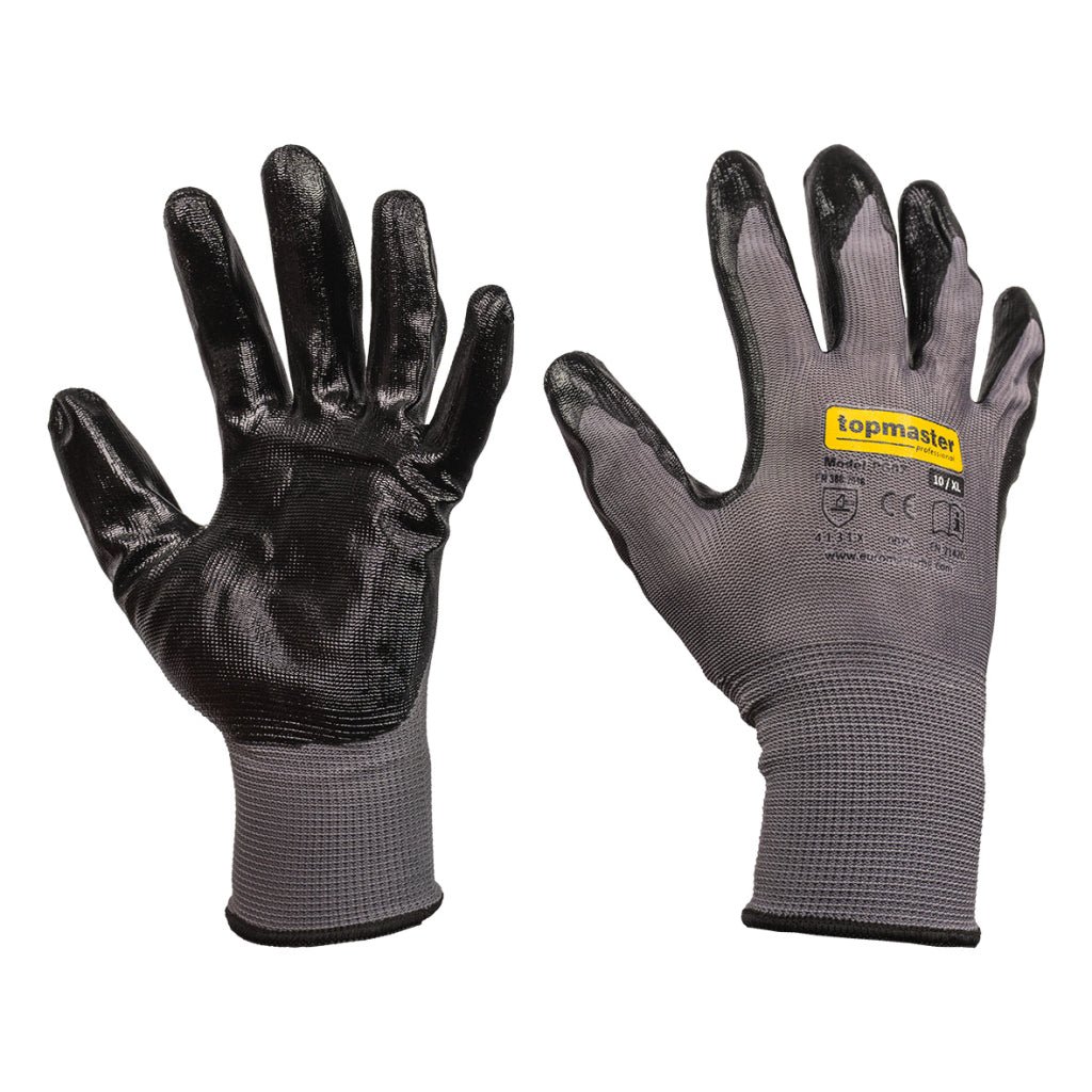 Top Master Pro Manusi de lucru nitril M10 gri-negru TMP-PG07