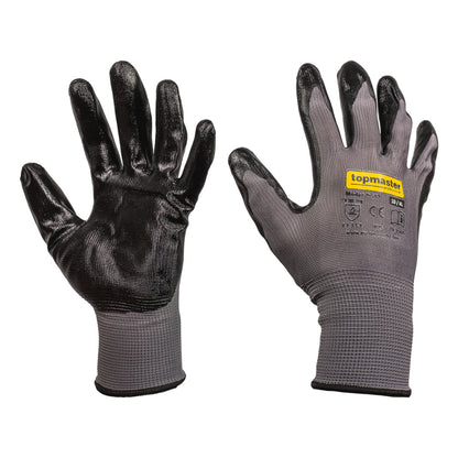 Top Master Pro Manusi de lucru nitril M10 gri-negru TMP-PG07