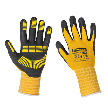 Top Master Pro Manusi de lucru latex GRIP M10 galben-negru TMP-PG11
