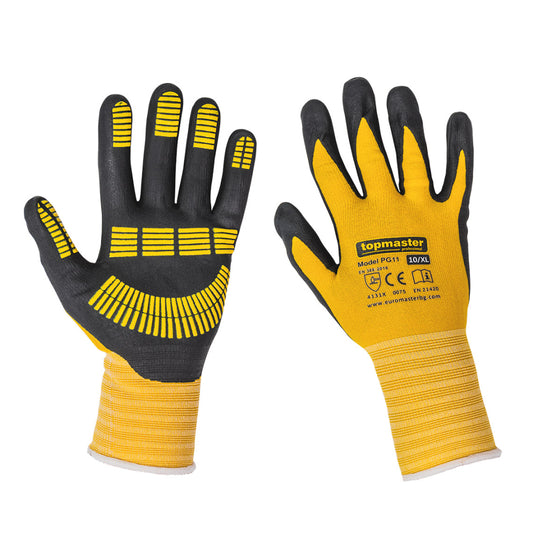 Top Master Pro Manusi de lucru latex GRIP M10 galben-negru TMP-PG11