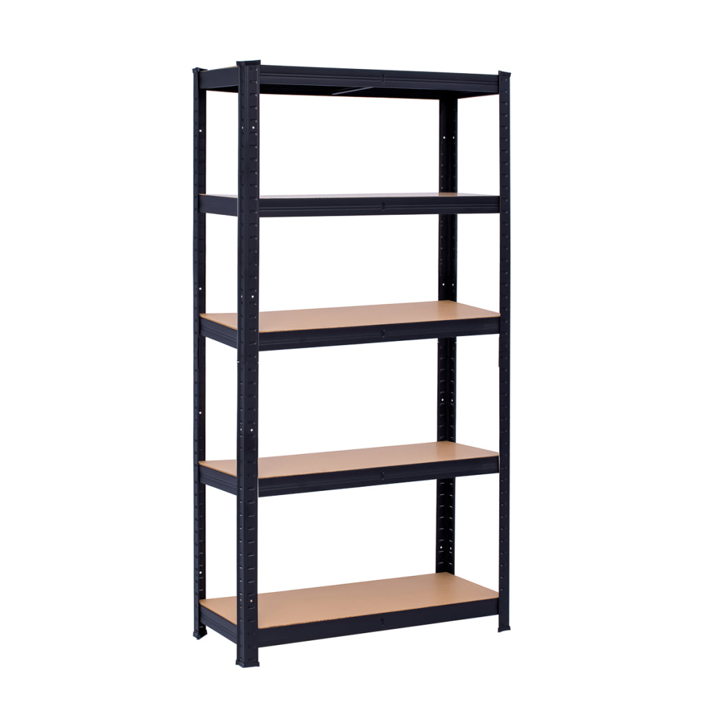 Raft metalic negru 5 polite mdf 175 kg 180x90x40cm