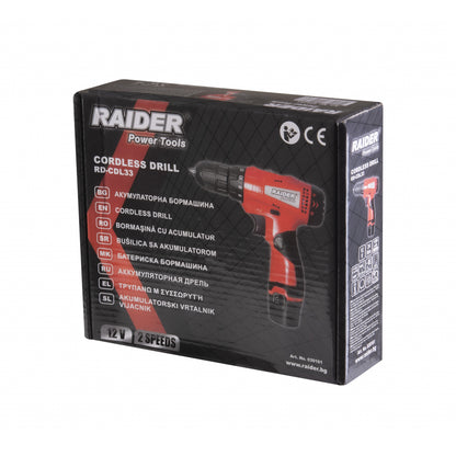 Raider Masina de gaurit si insurubat 12V 1.5Ah 24Nm RD-CDL33