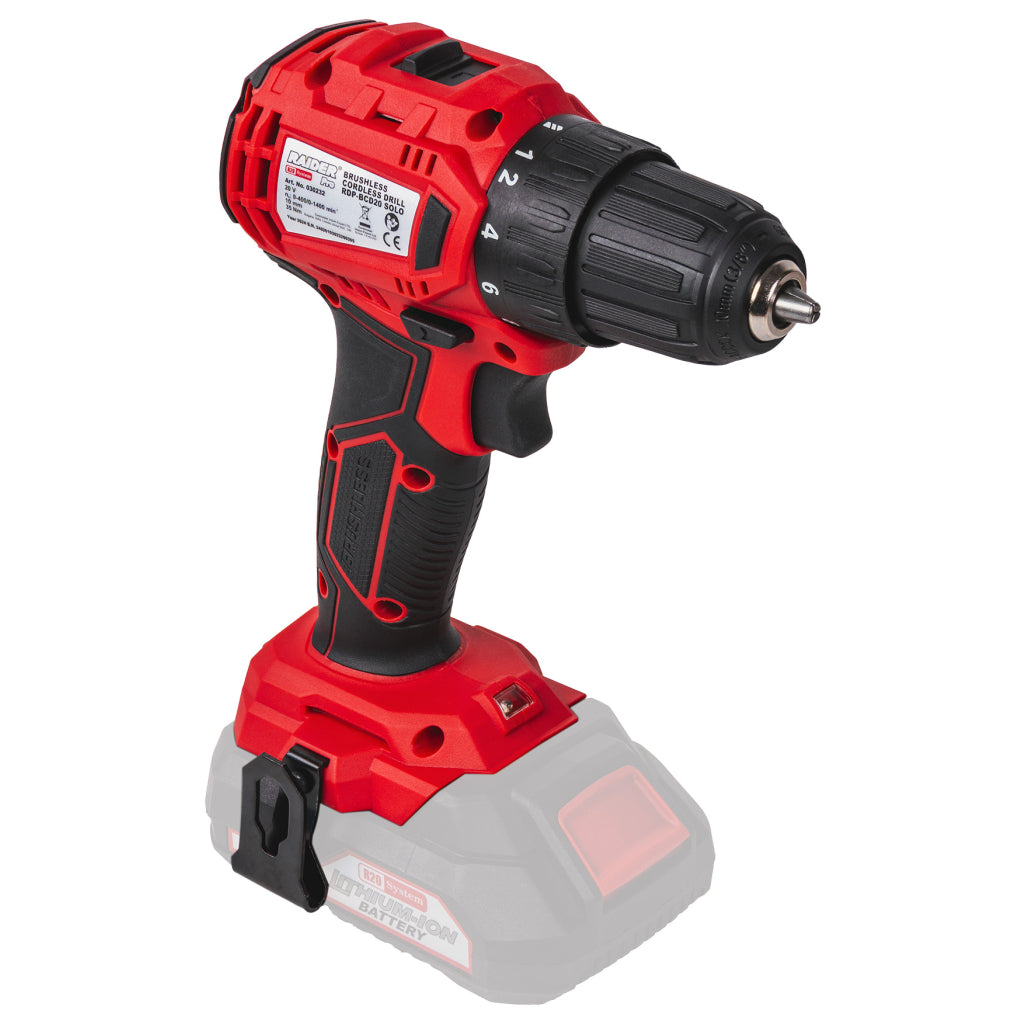 Raider R20 Masina de gaurit si insurubat 20V, SOLO, 35Nm, 10mm, RDP-BCD20 - R20 - O baterie, multe posibilitati!