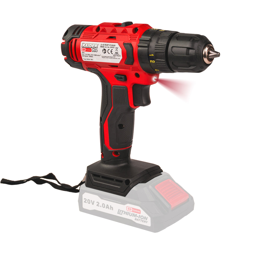 Raider R20 Masina de gaurit cu percutie 20V SOLO 44Nm RDP-PCD20 - R20 - O baterie, multe posibilitati!