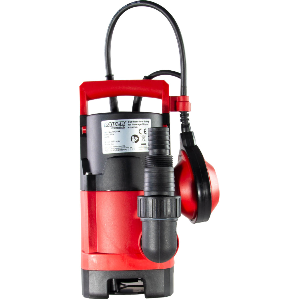 Raider Pompa cu plutitor 400W 1" 7-5m 7500l/h 25mm RD-WP46